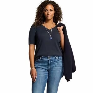 J.JILL - Pima-Slub Elbow-Sleeve Tee 2X